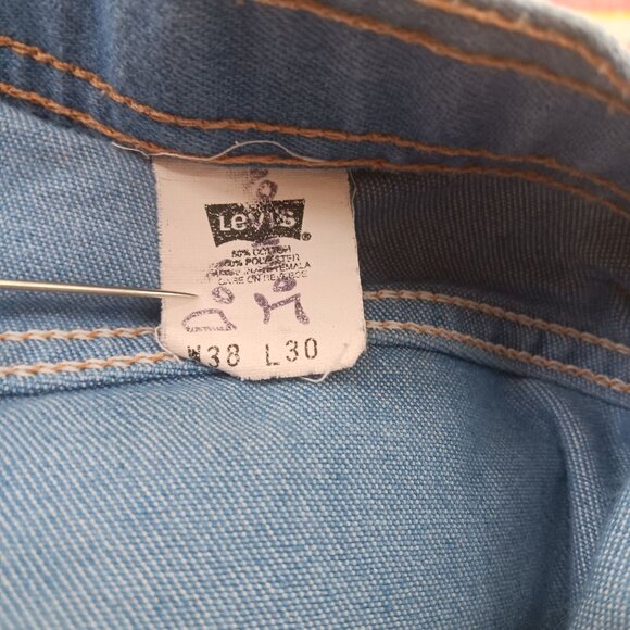 Vintage 80's Mens Levi's Bootcut Jeans 36x29 Soft Denim Embroidered Pocket USA - Picture 10 of 13